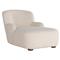 Kaden Modern Classic Cream Upholstered Boucle Brown Wood Chaise Lounge|Kathy Kuo Home