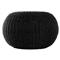 Airah Coastal Beach Black Woven Wicker Round Outdoor Ottoman|Kathy Kuo Home