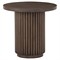 Farvald Mid Century Modern Dark Brown Reclaimed Wood Round End Table|Kathy Kuo Home