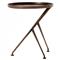 Soledad Industrial Loft Brown Aluminum Tripod Base Outdoor Oval Side Table|Kathy Kuo Home