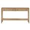 Zulu Rustic Natural Brown Wood Black Iron 2 Drawer Rectangular Console Table|Kathy Kuo Home