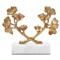 Ginko Regency Gold Iron Leaves White Marble Base Sculpture|Kathy Kuo Home