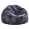 Shiloh Modern Steel Grey Long Wool Sheepskin Fur Beanbag|Kathy Kuo Home