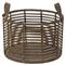 Finn Rustic Lodge Brown Woven Leather Floor Basket - Small
