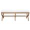 Worlds Away Xanadu Coastal Beach White Upholstered Natural Rope Entryway Bench|Kathy Kuo Home