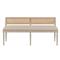 Colette French Beige Upholstered Linen Woven Cane Wood Frame Dining Bench|Kathy Kuo Home