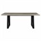 Maceo Modern Classic Grey Stone Top Black Iron Base Outdoor Dining Table - 78.75&quot;W|Kathy Kuo Home