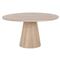 Gohan Rustic Lodge Light Brown Oak Wood Round Pedestal Dining Table - 54&quot;W|Kathy Kuo Home