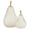 Pome Hollywood Regency White Frosted Glass Gold Accent Pear Figurine - Set of 2|Kathy Kuo Home