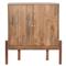 Rissa Mid Century Modern Brown Acacia Wood 2 Door Bar Cabinet|Kathy Kuo Home