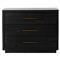Dorwin Rustic Lodge Black Wood Brass Iron 3 Drawer Nightstand|Kathy Kuo Home