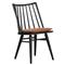 Lara Rustic Lodge Brown Leather Black Oak Windsor Dining Side Chair|Kathy Kuo Home