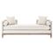 Marida French Country Off White Upholstered Brown Wood Nailhead Trim Daybed|Kathy Kuo Home