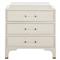 Alexander French White Wood Acrylic Handle 3 Drawer Bachelor Chest Dresser|Kathy Kuo Home