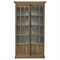 Idalia French Country Natural Brown Wood Clear Glass 2 Door Display Case|Kathy Kuo Home