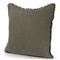 Thara Coastal Beach Olive Green Fringed Indoor Outdoor Throw Pillow - 20x20|Kathy Kuo Home