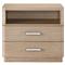 Noelle Modern Classic Light Brown Wood 2 Drawer Nightstand|Kathy Kuo Home