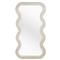 Stella Modern Classic White Wood Stepped Frame Rectangular Wavy Floor Mirror|Kathy Kuo Home