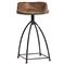 Henson Industrial Loft Antique Mango Wood Iron Swivel Counter Stool|Kathy Kuo Home