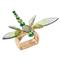 Dragonfly Regency Green Acrylic Gold Metal Napkin Ring - Set of 4|Kathy Kuo Home