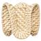 Jacqueline Coastal Natural Ruffle Rattan Napkin Ring - Set of 4|Kathy Kuo Home