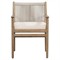 Open Box Rose Coastal Off White Upholstered Seat Woven Rope Wood Outdoor Dining Arm Chair|Kathy Kuo Home