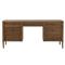 Tacorey Rustic Lodge Brown Solid Oak Wood 7 Drawer Executive Desk|Kathy Kuo Home