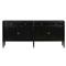 Tacorey Rustic Lodge Black Solid Oak Wood 4 Drawer 4 Door Sideboard|Kathy Kuo Home