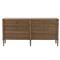Tacorey Rustic Lodge Brown Solid Oak Wood 6 Drawer Double Dresser|Kathy Kuo Home