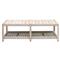 Wren Coastal Taupe Woven Rope Solid Teak 2 Tier Rectangular Outdoor Coffee Table|Kathy Kuo Home