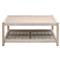Wren Coastal Taupe Woven Rope Solid Teak 2 Tier Square Outdoor Coffee Table|Kathy Kuo Home