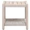 Wren Coastal Taupe Woven Rope Solid Teak Square Outdoor End Table|Kathy Kuo Home