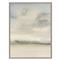 Misty French Country Blue Sky Neutral Landscape Grey Frame Painting II - 40x30