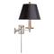 Visual Comfort Dorchester Regency Polished Nickel Black Shade Swing Arm Sconce|Kathy Kuo Home