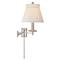 Visual Comfort Dorchester Polished Nickel Silk Pleated Shade Swing Arm Sconce|Kathy Kuo Home