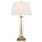 Visual Comfort Wright Modern Gilded Iron Glass Linen Shade Buffet Table Lamp|Kathy Kuo Home
