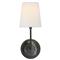 Visual Comfort Vendome Modern Bronze Metal Linen Shade Single Armed Wall Sconce|Kathy Kuo Home