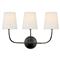 Visual Comfort Vendome Modern Bronze Linen Shade Triple Armed Wall Sconce|Kathy Kuo Home