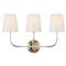 Visual Comfort Vendome Modern Polished Nickel Linen Shade Triple Armed Sconce|Kathy Kuo Home