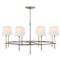 Visual Comfort Bryant Modern Antique Nickel Linen Shade Ring Chandelier|Kathy Kuo Home