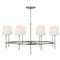 Visual Comfort Bryant Modern Polished Nickel Linen Shade Ring Chandelier|Kathy Kuo Home