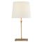 Visual Comfort Dauphine Modern Gilded Iron White Linen Shade Bedside Table Lamp|Kathy Kuo Home