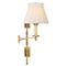 Visual Comfort Dorchester Silk Pleated Shade Brass Double Swing Arm Sconce|Kathy Kuo Home