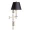 Visual Comfort Dorchester Black Shade Polished Nickel Double Swing Arm Sconce|Kathy Kuo Home