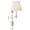 Visual Comfort Dorchester Silk Pleated Shade Polished Nickel Double Swing Arm Sconce|Kathy Kuo Home