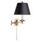 Visual Comfort Dorchester Regency Burnished Brass Black Shade Swing Arm Sconce|Kathy Kuo Home