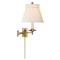 Visual Comfort Dorchester Burnished Brass Silk Pleated Shade Swing Arm Sconce|Kathy Kuo Home