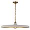 Visual Comfort Piatto Antique Brass Plaster White Shade Pendant - Large