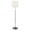Visual Comfort Bryant Modern Antique Silver Metal Linen Shade Floor Lamp|Kathy Kuo Home