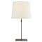 Visual Comfort Dauphine Modern Classic Aged Iron White Linen Shade Table Lamp|Kathy Kuo Home